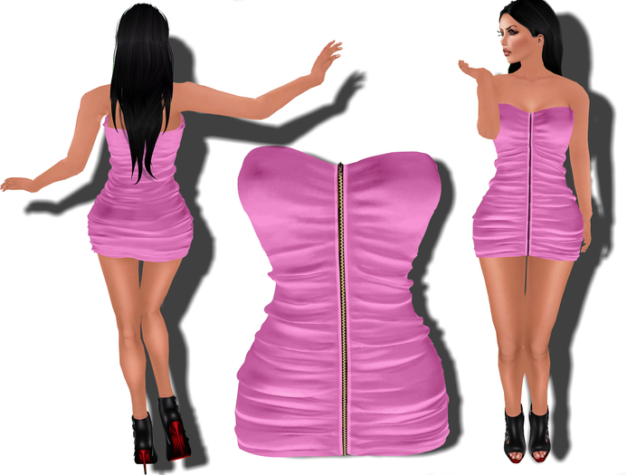 [L-T-R] Elys Pink Strapless Ruched Mini Dress
