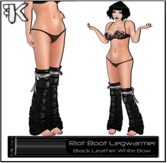 FK! - Riot Boots - Legwarmer Only - Black Leather 