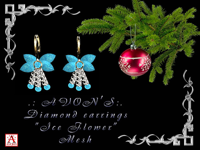 .: AVON'S:. Diamond earrings "Ice Flower" - Mesh