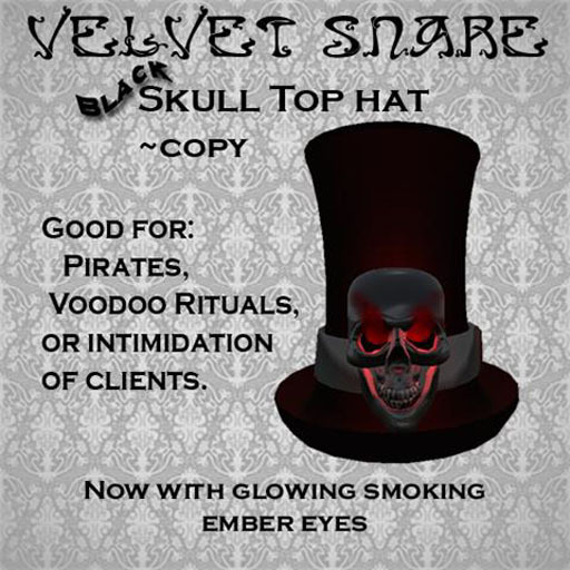 EB black skull top hat