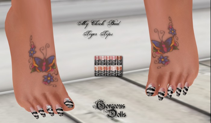 ~GD~My Chick Bad(Tiger Tips)Pedi - Slink HIGH Feet