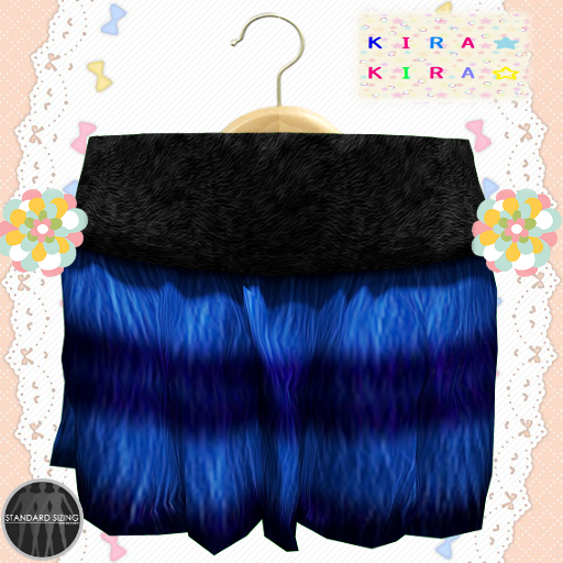 KIRA*KIRA* border fur Skirt (blue)