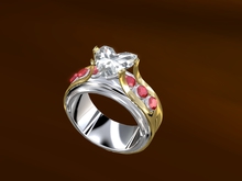 Troymart Heart Diamond Accent Right-Hand Ring - Metal and Gem Color Change - Resize -  Brightness