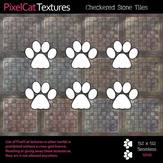 Second Life Marketplace - PixelCat Textures - Checkered Stone Tiles
