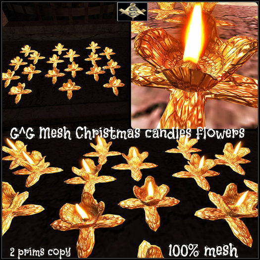 G^G Mesh Christmas candles flowers