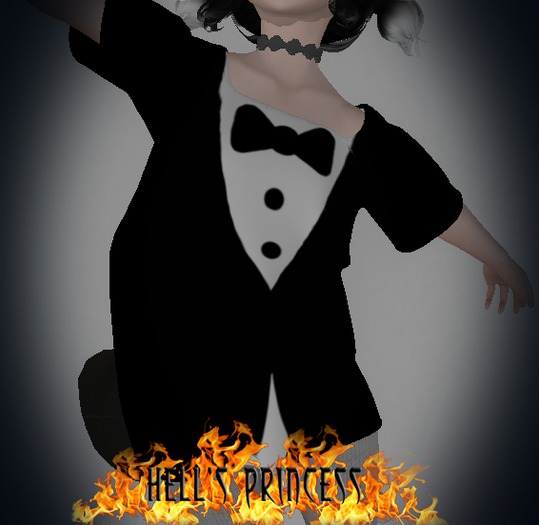 .:Hell's Princess:. Kemono Tuxedo Overized T-Shirt Texture