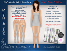 LMC Mesh Templates - Skirt Panels X MultiFace - fully rigged micro length skirt panel - Builders Tool Kit