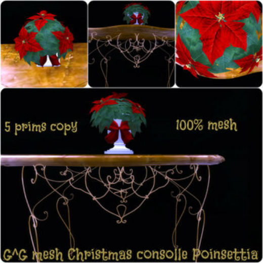G^G mesh Christmas consolle Poinsettia
