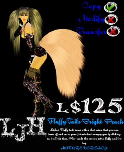 [LJH] Lisha's Fluffy Tail Bright Peach