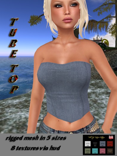 Mesh Tube Top Denim