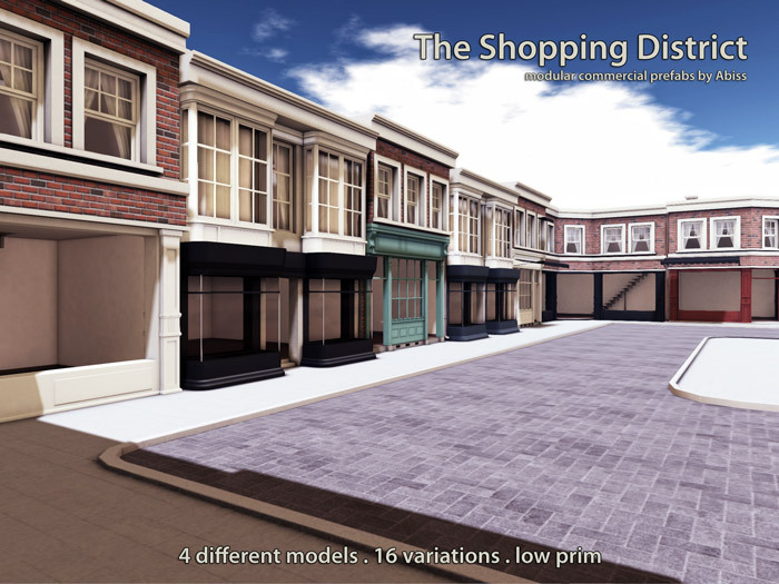 The Shopping District - commercial prefab shops rental space and downtown
