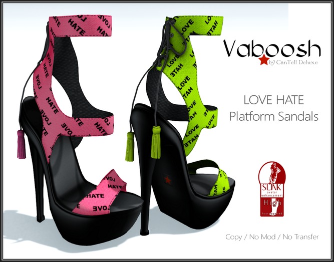 Vaboosh - LoveHate-Sandals - Pink/Neon-Green