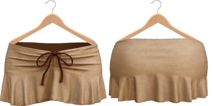 Blueberry Kits - Mesh - Belleza Venus & Standard Sizes - Tied Suede Skirts Beige
