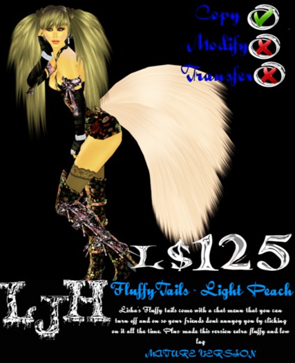 [LJH] Lisha's Fluffy Tail Light Peach