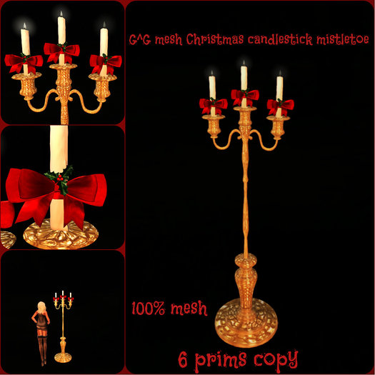 G^G mesh Christmas candlestick mistletoe