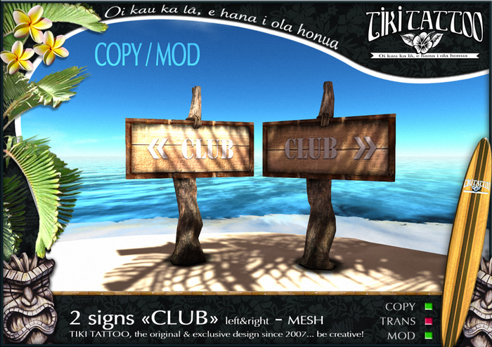 Tiki Tattoo - 20 Signs Pack - Mesh