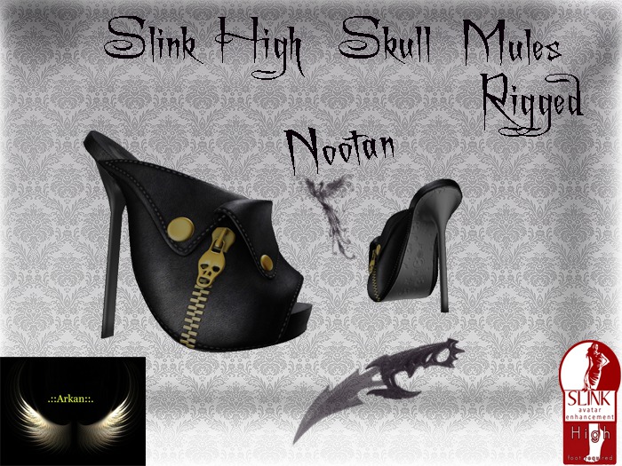 Slink Nootan Skull Mules High