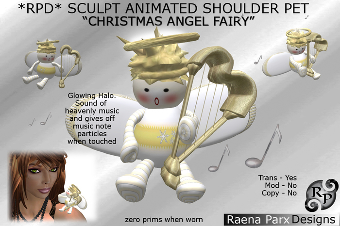 Sculpt Animated Shoulder Pet - Reindeer - WHITE - *RPD*