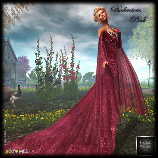 Second Life Marketplace - SAS - Bodacious Pink Gown (50% mesh)