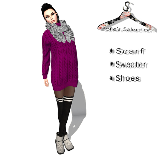 <S> Mesh Winter Dress Purple
