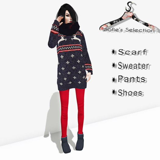 <S> Mesh Xmas Outfit Blue