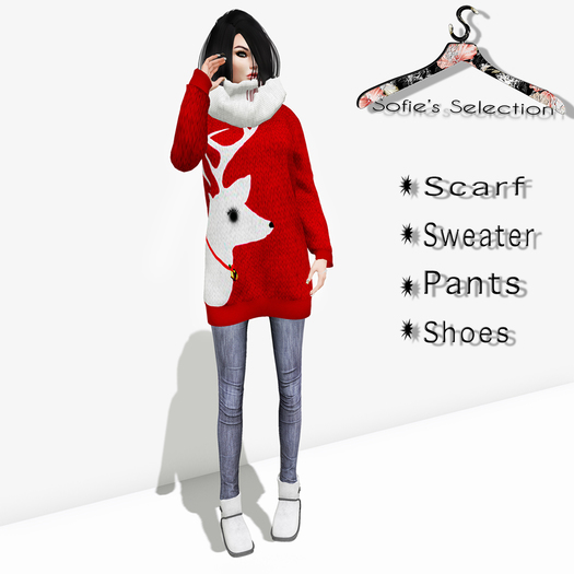 <S> Mesh Xmas Outfit Red