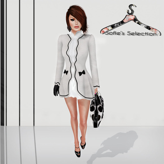 <S> Mesh Vintage Dress White