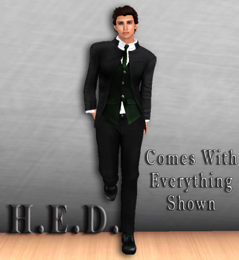 H.E.D. Formal Suit Schwarz / Grün