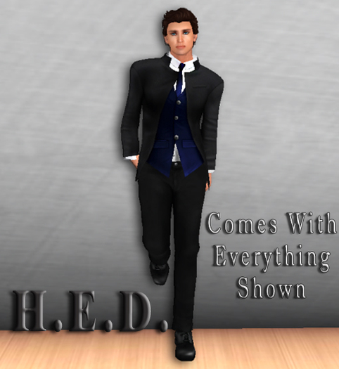 H.E.D.フォーマルスーツブラック/ブルー