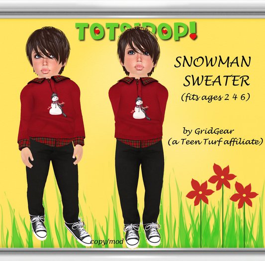 TOTSIPOP! Snowman Sweater Clothing Set TODDLER SIZED