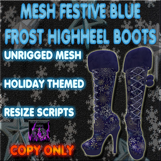 BBD - (BOX) - Mesh Festive Blue Frost Heels