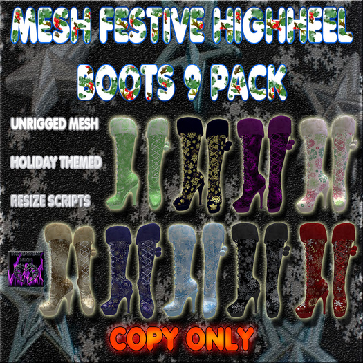 BBD - Complete Mesh Festive Heels 9 Pack