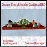 Cosmos Tray of Holiday Candles 2 Red BOX