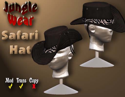 Jungle Wear - Safari Hat (Black Zebra)