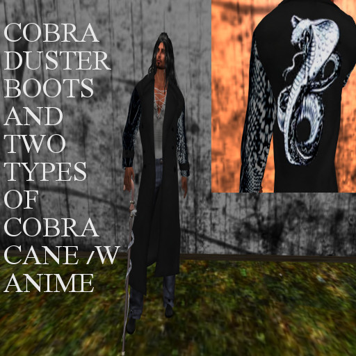 Cobra Duster Boots and cane set