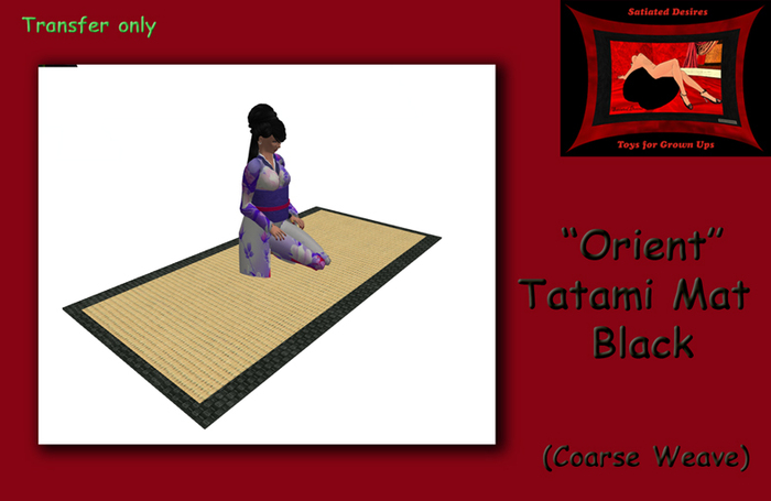 "Orient"  Tatami Mat - Coarse Weave (Black)