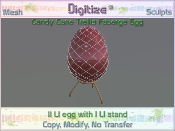 Digitize Candy Cane Trellis Faberge Egg Package (No Transfer)