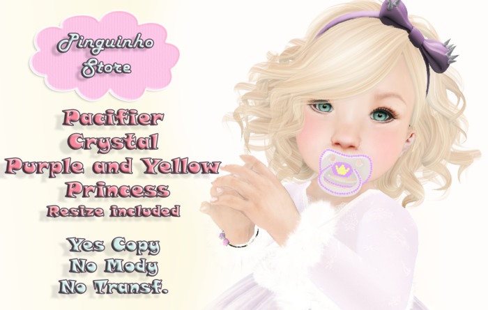 [PS] Pacifier Princess Crystal Purple&Yellow BOX