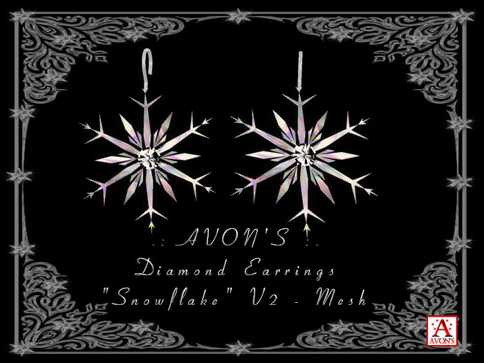 .: AVON'S :. Diamond Earrings "Snowflake" V2 - Mesh