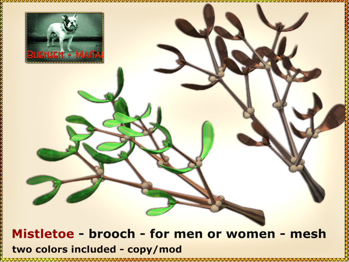 Bliensen + MaiTai - Mistletoe - Brooch - for women and men