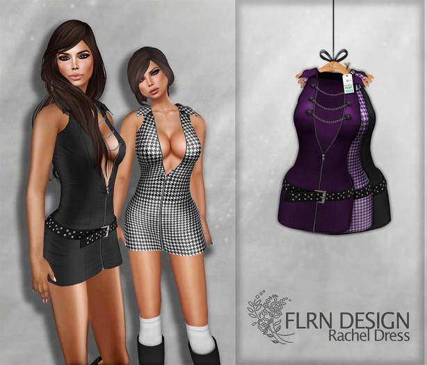 [FLRN] Rachel Dress Black&Purple