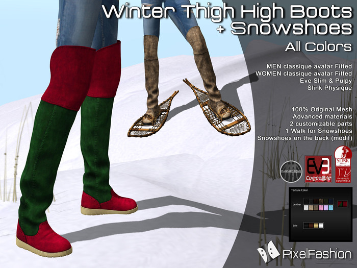 50 % OFF :)(: Winter Thigh High Boots - All Colors - Mesh  - MEN Classic Avatars 