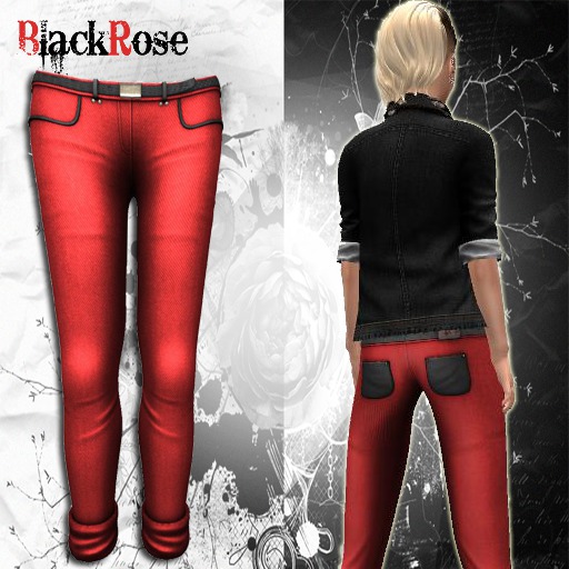 BlackRose Belted Cuffed Pants Red/Black