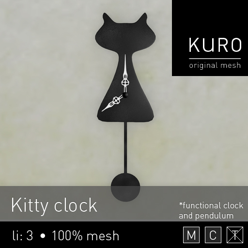 Kuro - Kitty clock