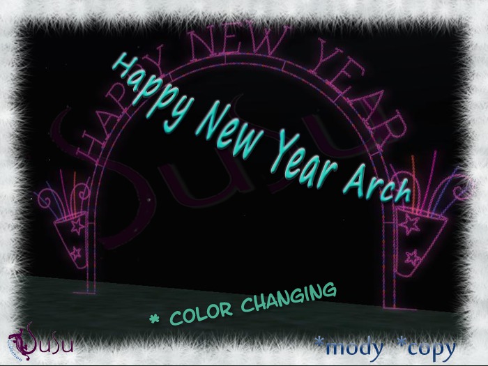 susu-color changing Happy New Year arch