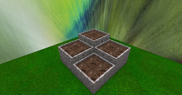 Three Level Mesh Planter -- Rain Stone