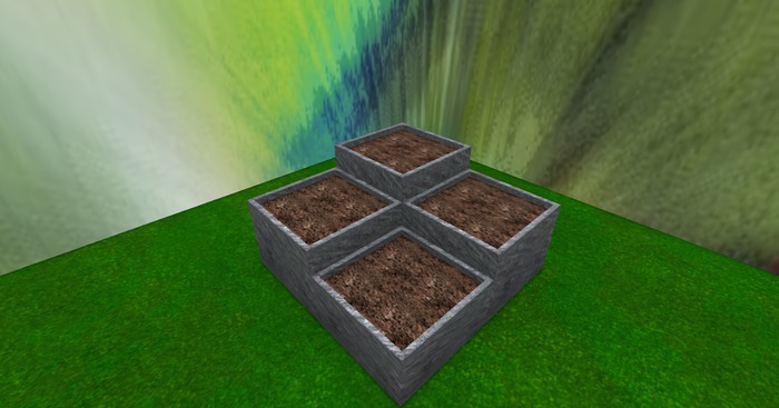 Three Level Mesh Planter -- Silver Stone