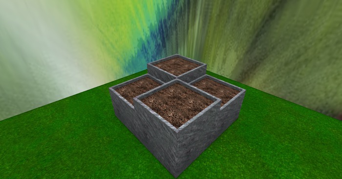 High Two Level Planter Mesh -- Silver Stone