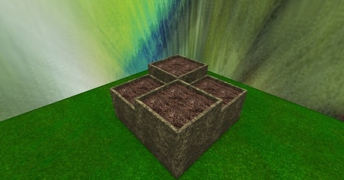 High Two Level Planter Mesh -- Fen Stone