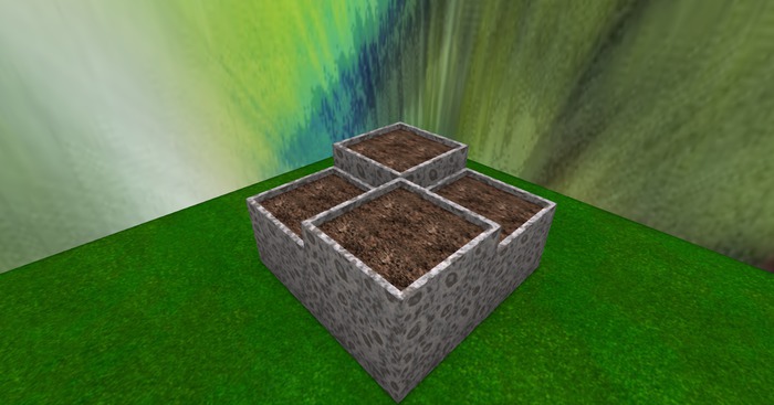 High Two Level Planter Mesh -- Rain Stone